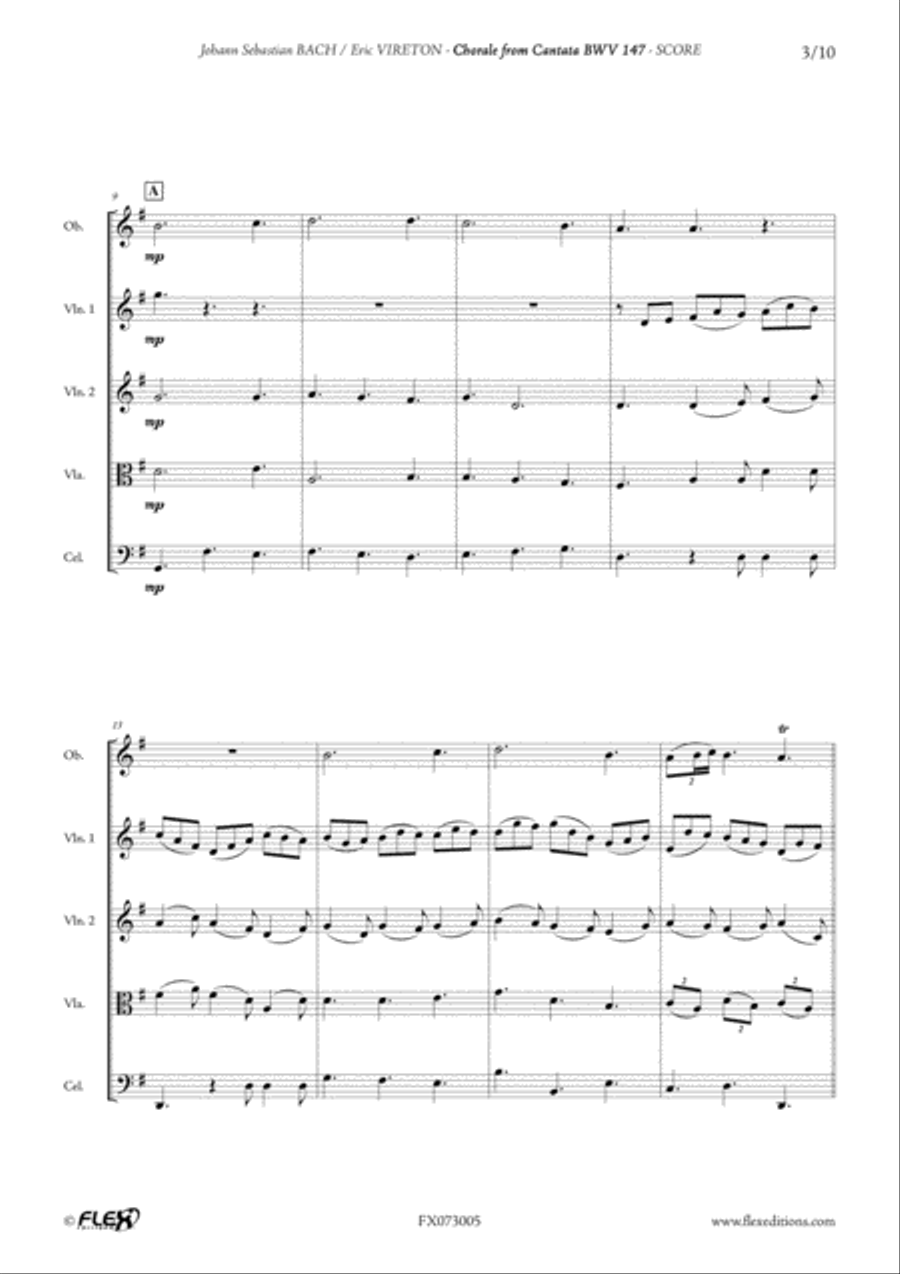 Chorale from Cantata BVW 147 Cello scores gallery preview page 3