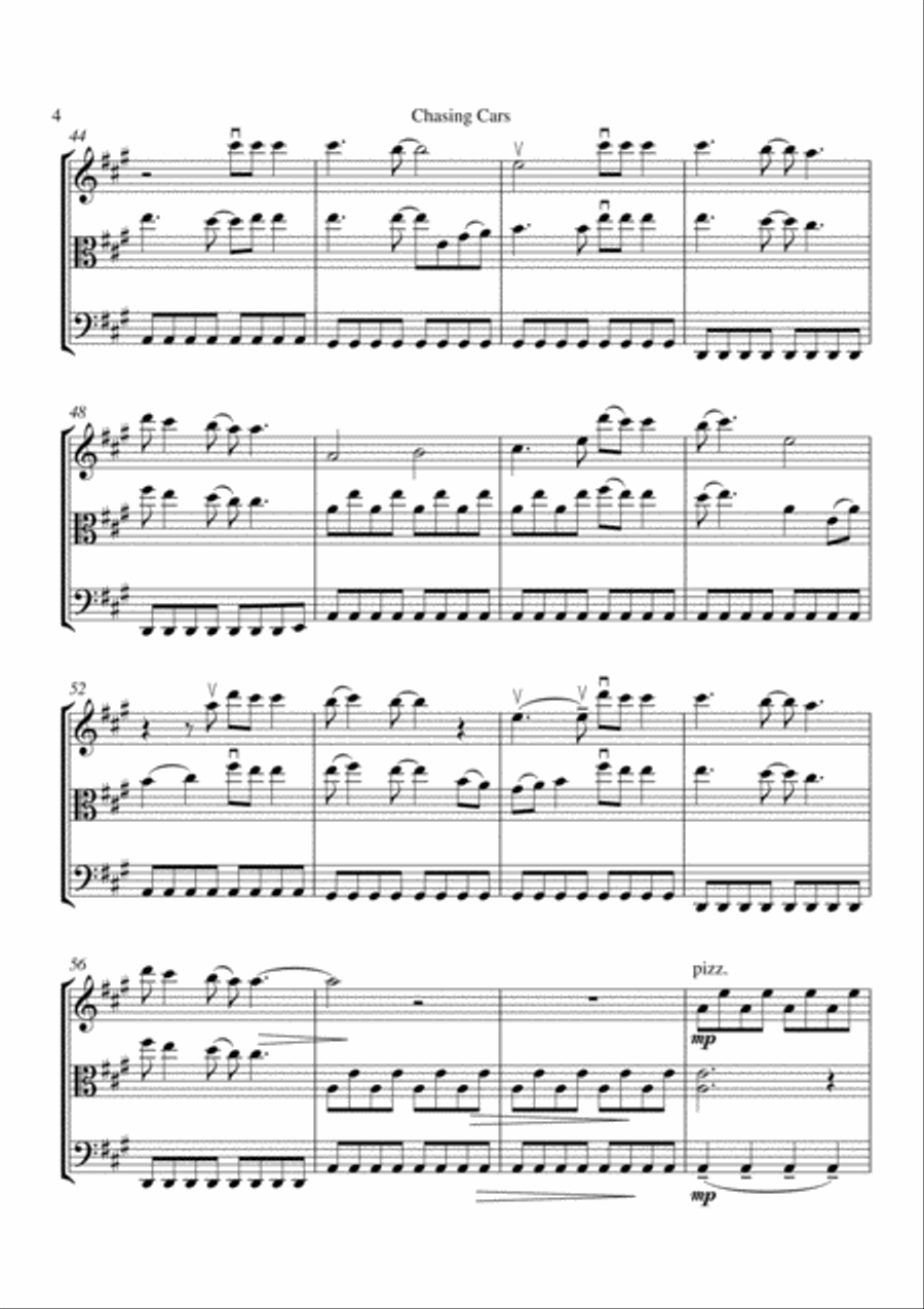 Chasing Cars String Trio scores gallery preview page 5