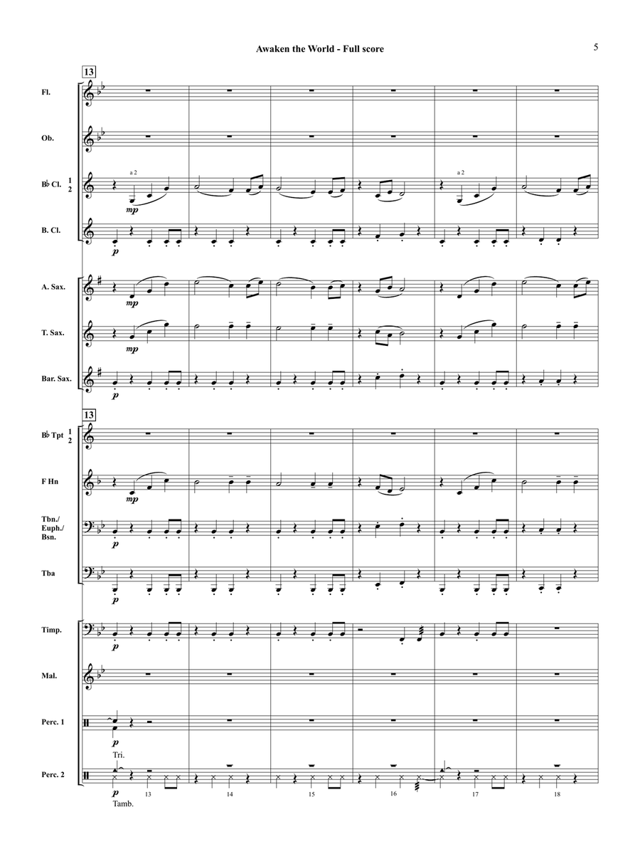 Awaken the World Concert Band scores gallery preview page 5