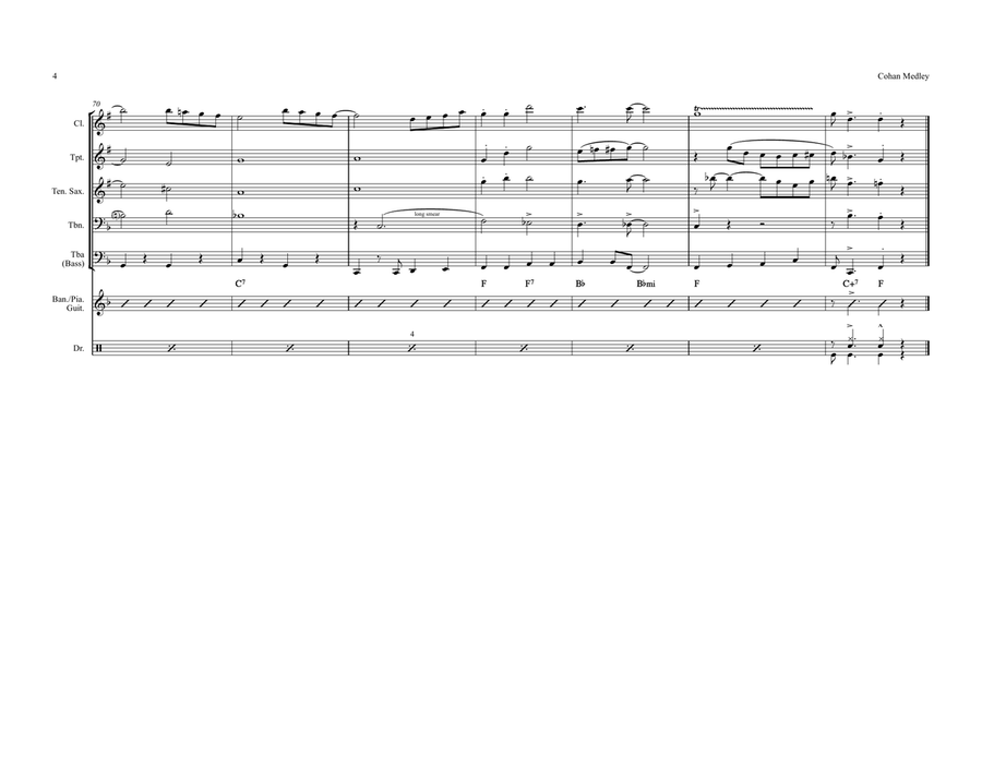 George M. Cohan Medley (I'm A Yankee Doodle Dandy/You're a Grand Old Flag) Jazz Ensemble scores gallery preview page 4