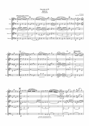 Gossec: Gavotte from Opera "Rosine" RH318 - wind quintet