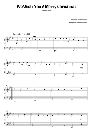 Book cover for We Wish You A Merry Christmas (easy piano in Bb major – clean sheet music)