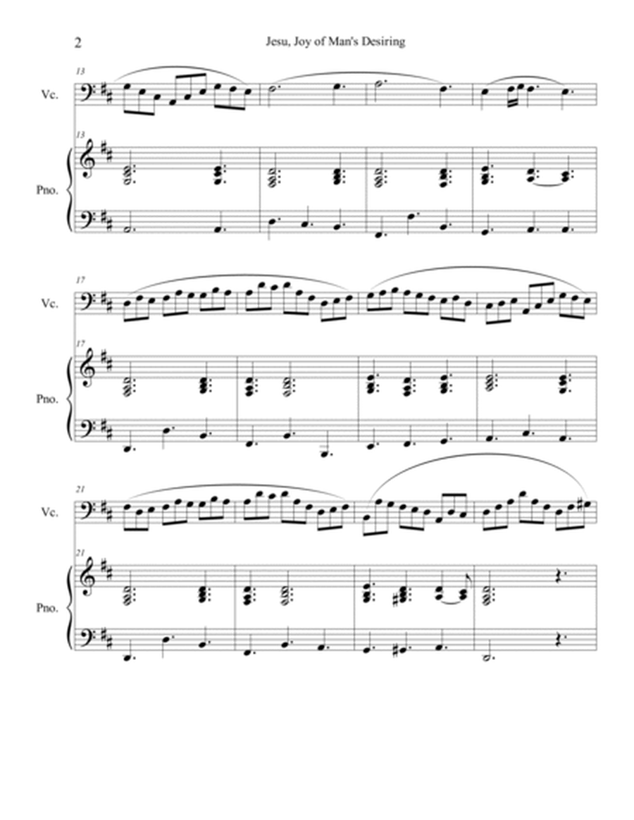 Jesu, Joy of Man's Desiring (Cello Solo) with piano accompaniment image number null