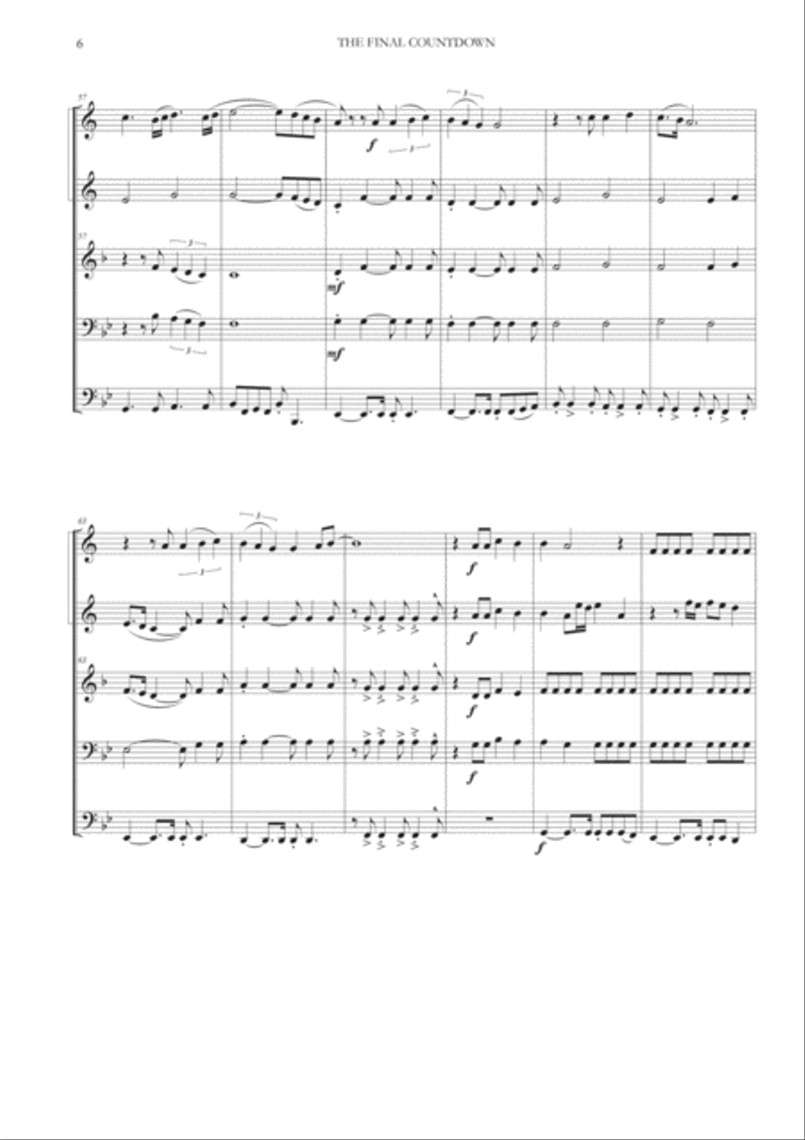 Final Countdown Brass Ensemble scores gallery preview page 6