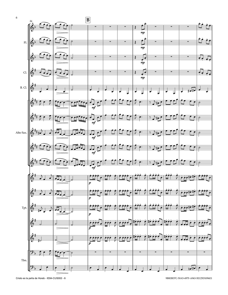 Cristo es la peña de Horeb (Christ is the Mountain of Horeb) Concert Band scores gallery preview page 6