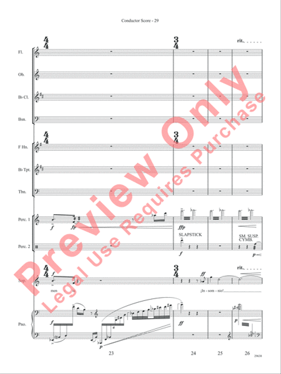 Three Spanish Songs (for Soprano and Wind Ensemble) Concert Band scores gallery preview page 34
