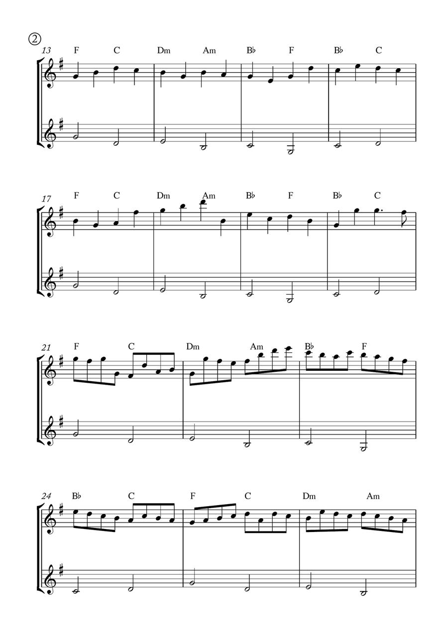 Canon in D Clarinet Duet scores gallery preview page 2