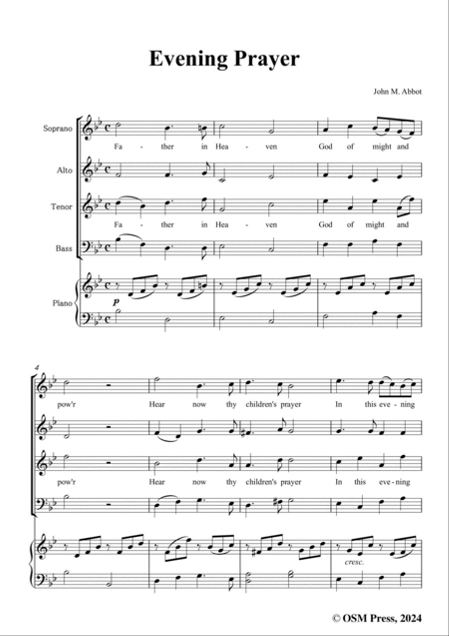 John M. Abbot-Evening Prayer,in B flat Major Voice scores gallery preview page 3