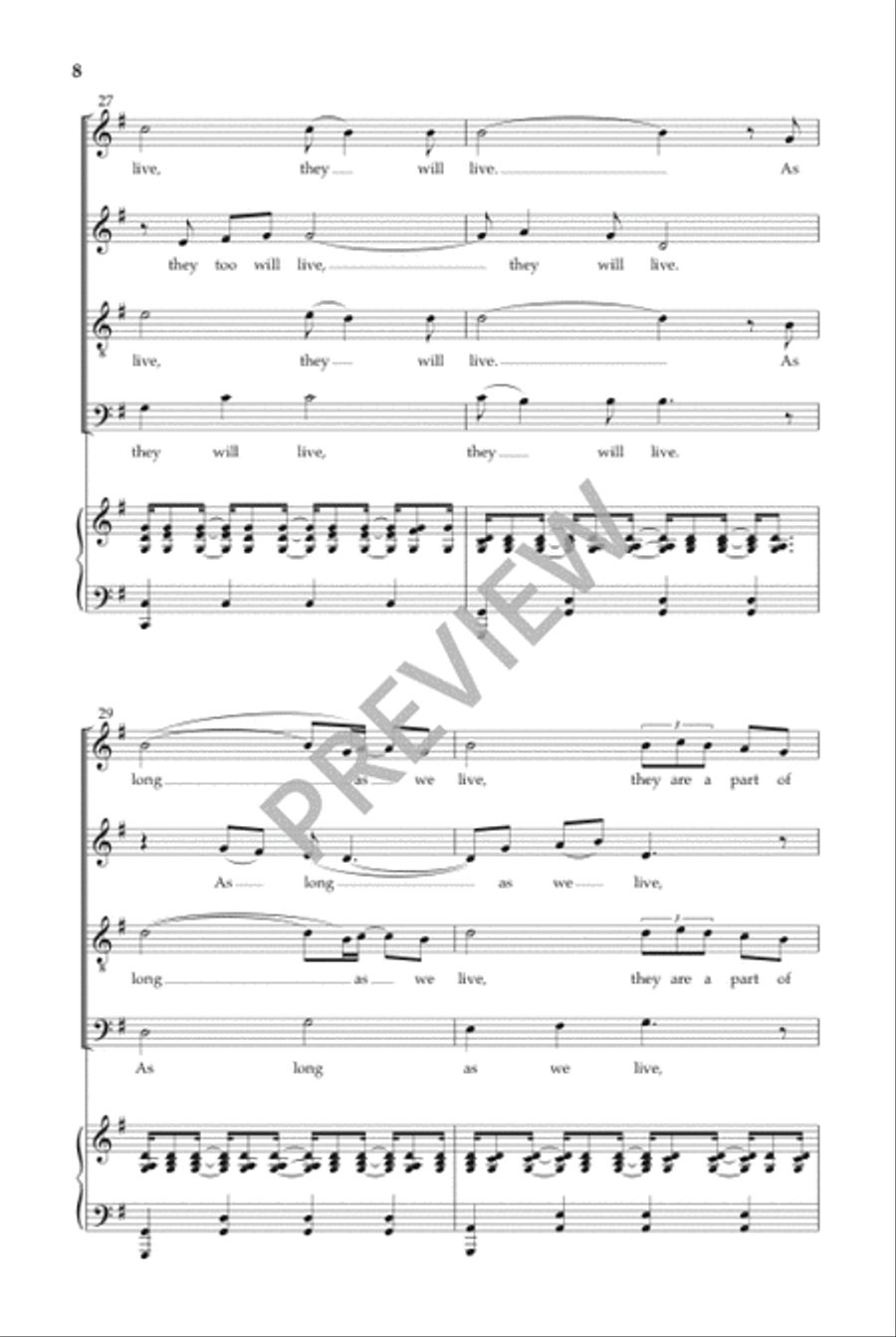We Remember Them (SATB) 4-Part scores gallery preview page 9