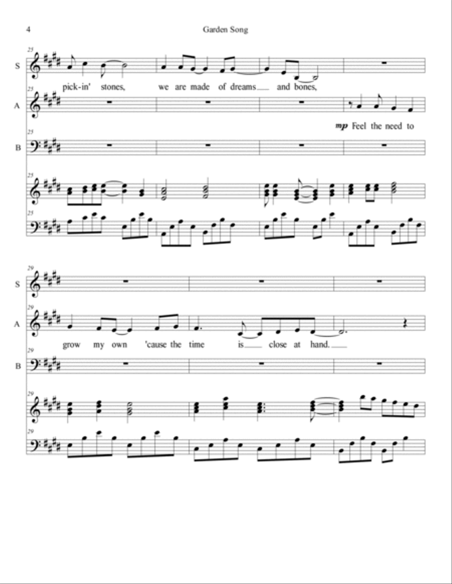 Garden Song 3-Part scores gallery preview page 4