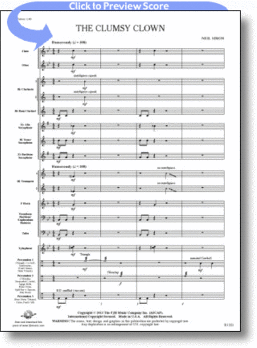 The Clumsy Clown Concert Band scores gallery preview page 1