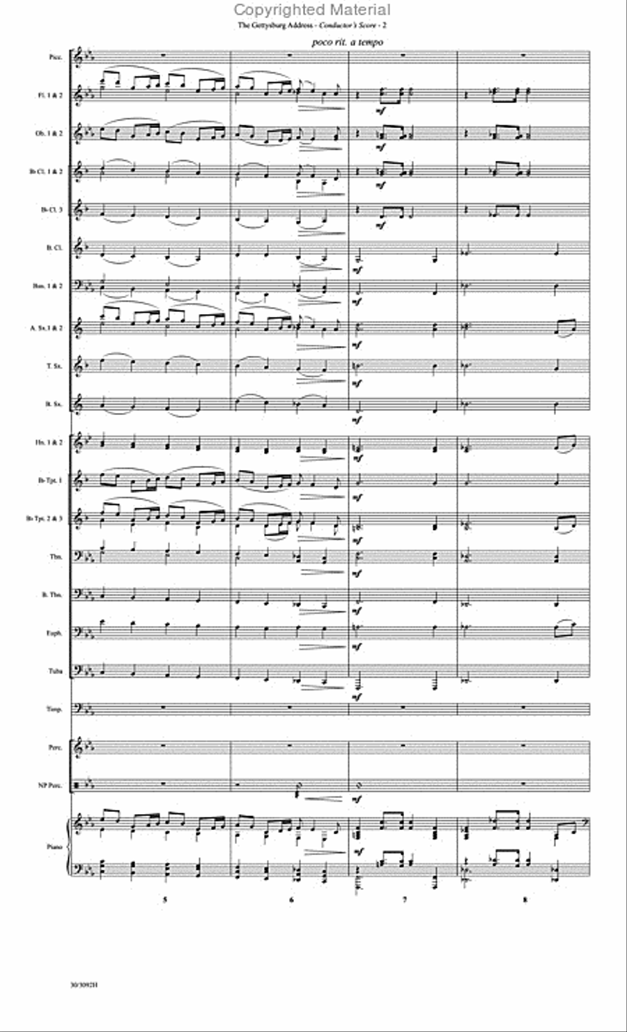 The Gettysburg Address - Wind Ensemble Score and Parts Concert Band scores gallery preview page 3