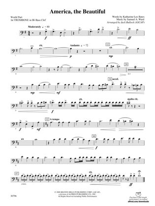 America, the Beautiful: (wp) 1st B-flat Trombone B.C.