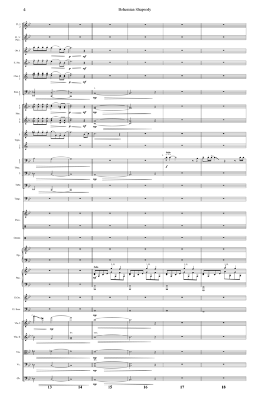 Bohemian Rhapsody Full Orchestra scores gallery preview page 4