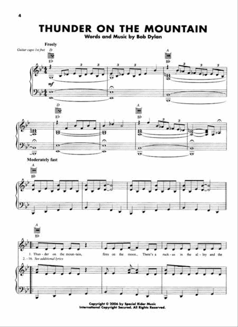 Bob Dylan - Modern Times Piano, Vocal, Guitar scores gallery preview page 2