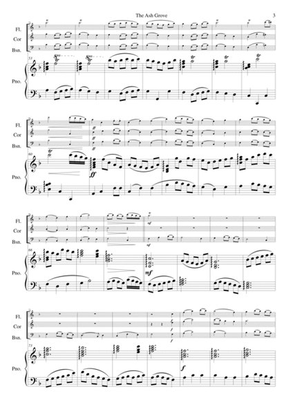The Ash Grove for flute, cor anglais, bassoon and piano image number null
