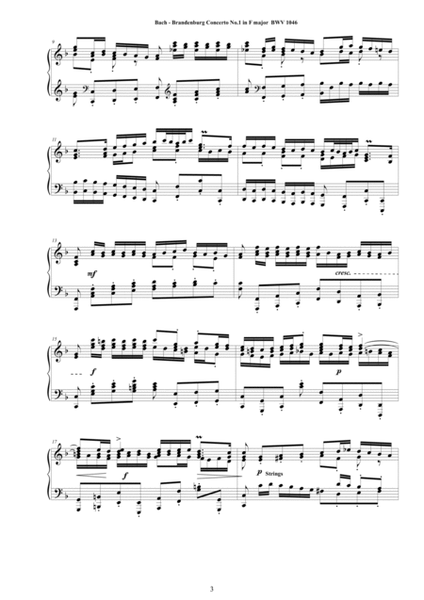 Bach - Brandenburg Concerto No.1 in F major BWV 1046 - Piano Version image number null