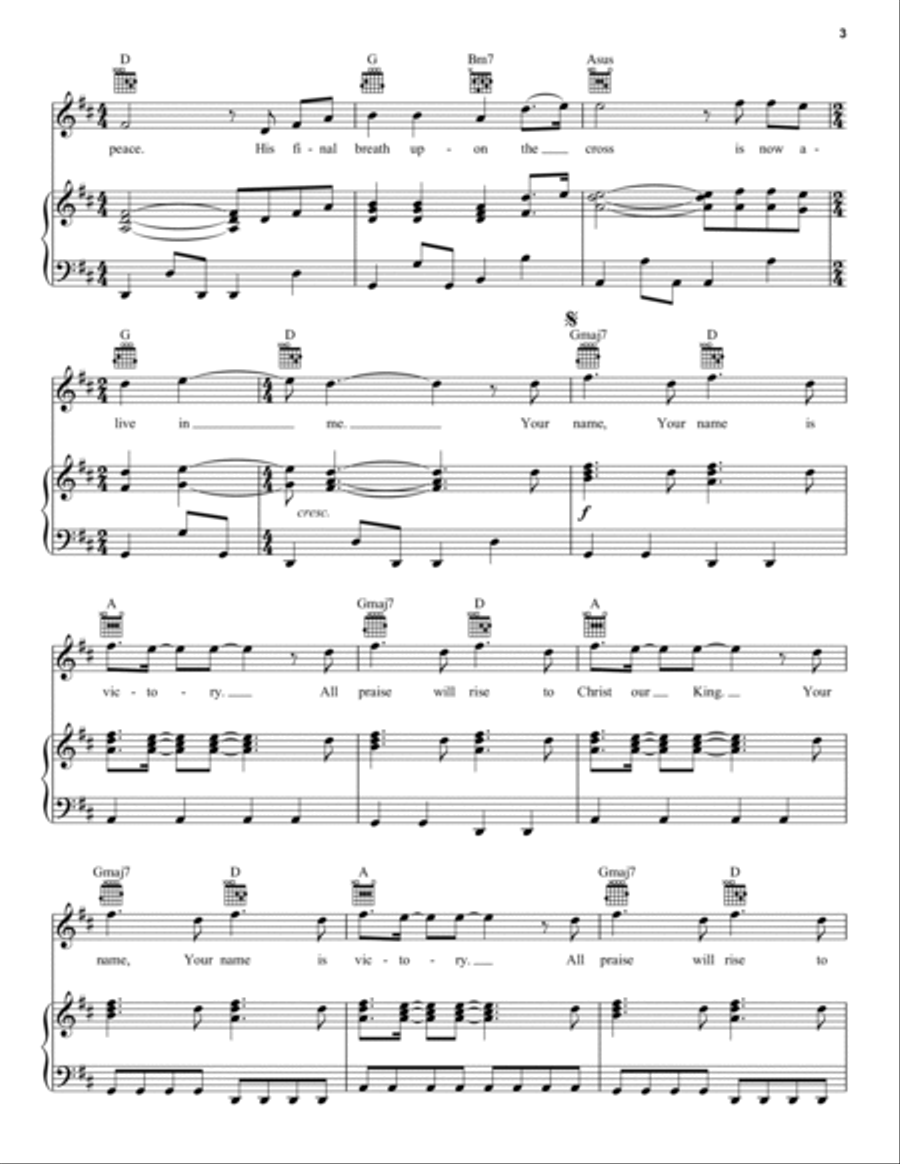 Resurrecting Piano, Vocal, Guitar scores gallery preview page 3