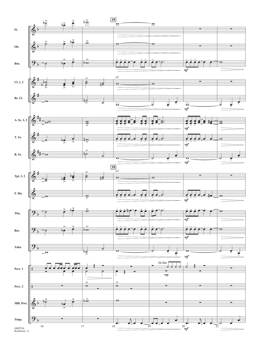 Resilience - Conductor Score (Full Score) Concert Band scores gallery preview page 6