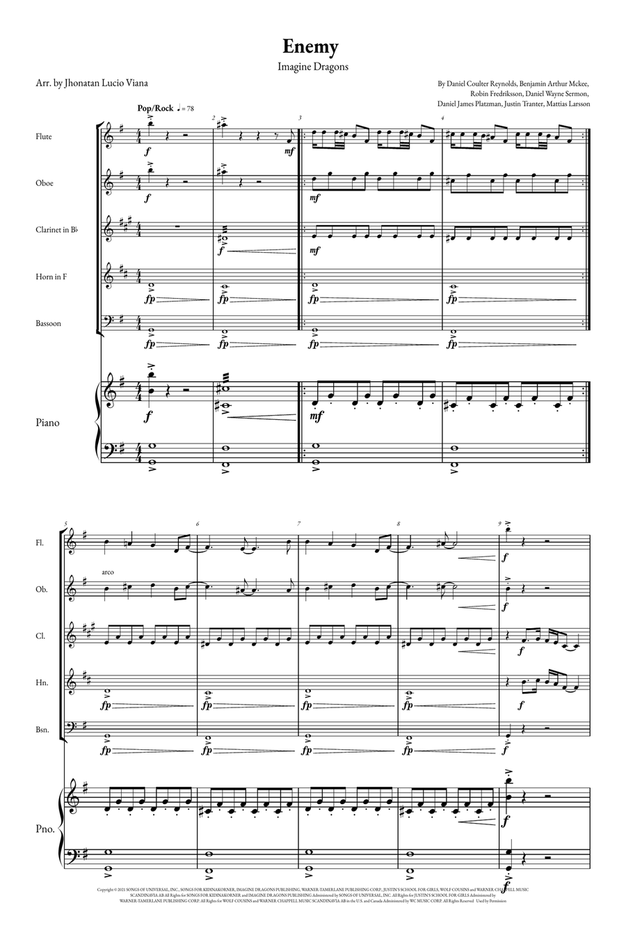 Enemy Small Ensemble scores gallery preview page 1