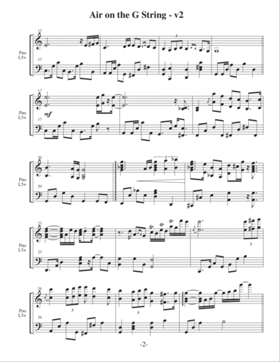 Air On the G String-v2 (3 for 1 PIANO Arrangements) – Jazz Piano Solo scores gallery preview page 3