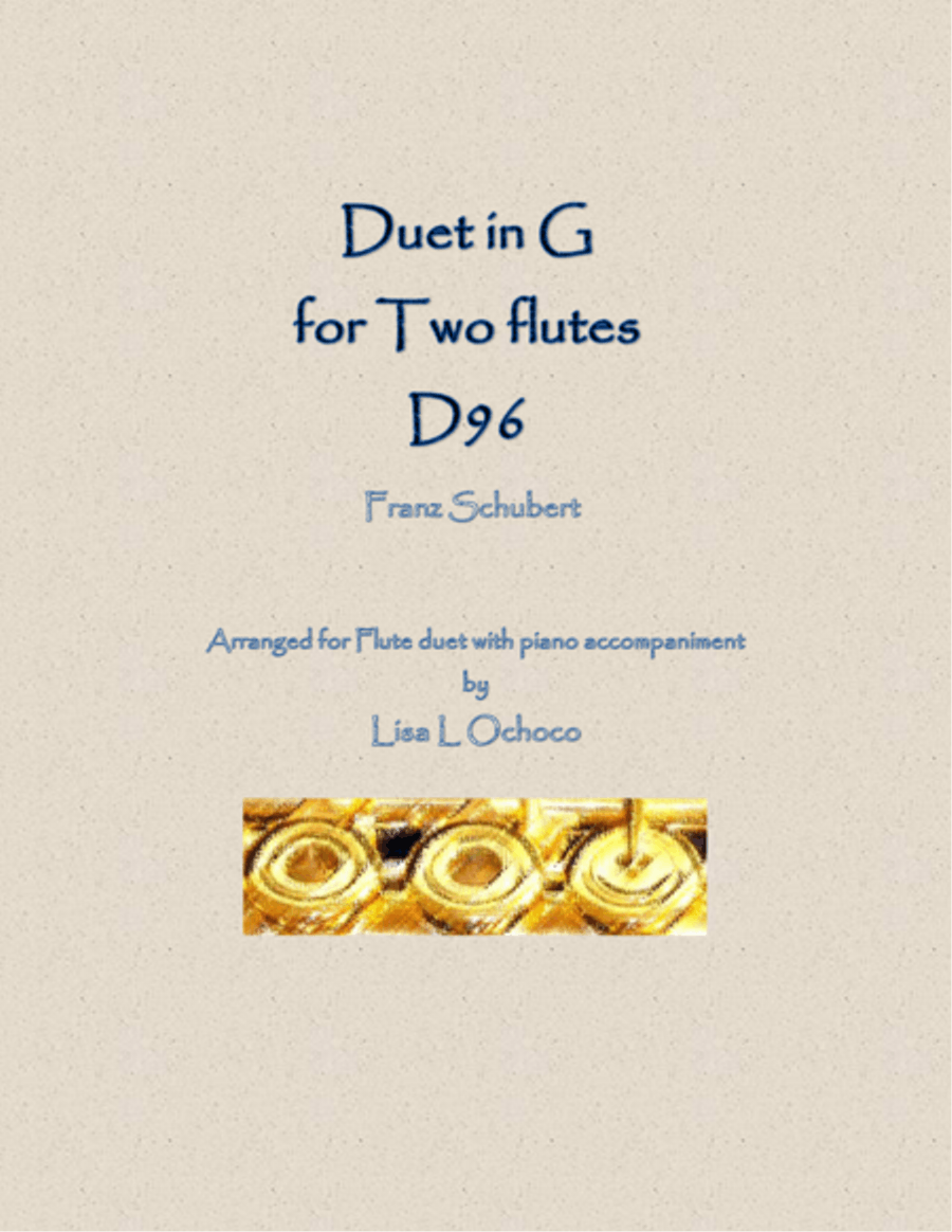Duet in G, D96 for Two Flutes and Piano Flute Duet scores gallery preview page 1
