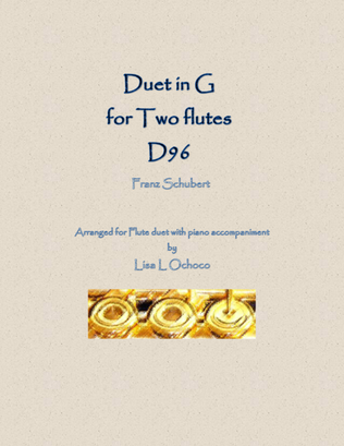 Book cover for Duet in G, D96 for Two Flutes and Piano