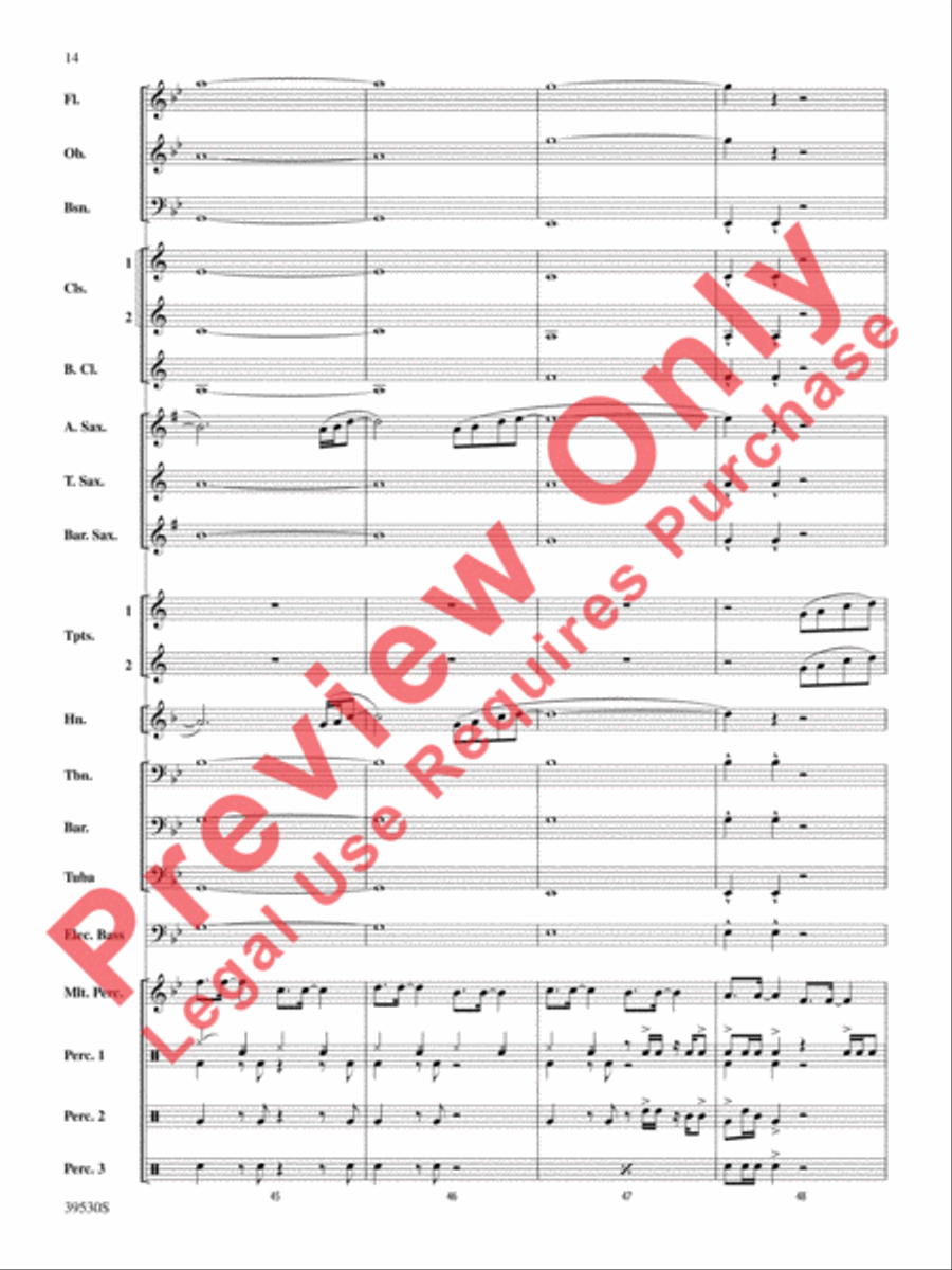 Teenage Dream / Super Bass Concert Band scores gallery preview page 15