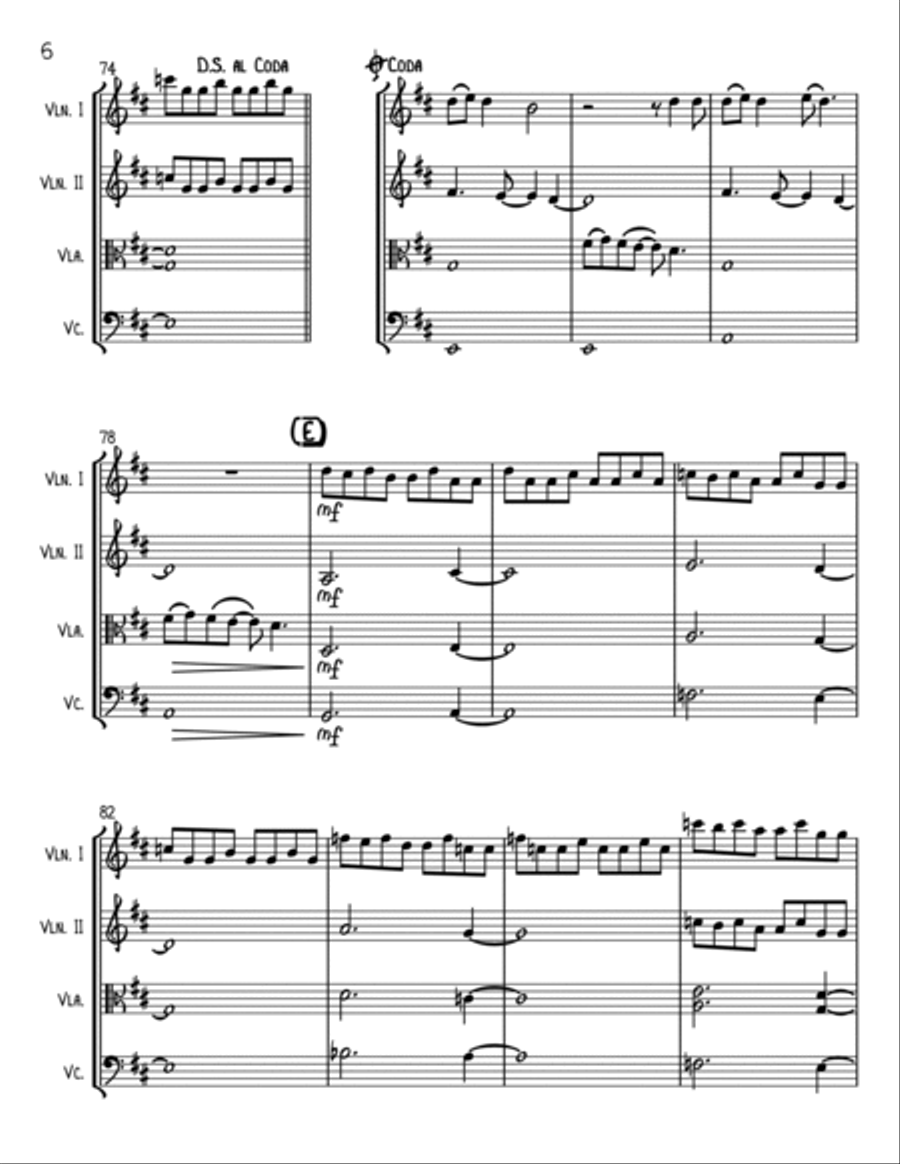 Human Nature String Quartet scores gallery preview page 6