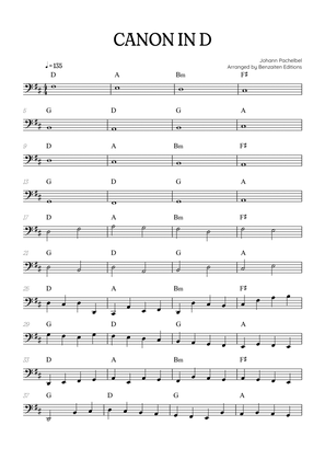 Book cover for Pachelbel Canon in D • tuba sheet music with chords