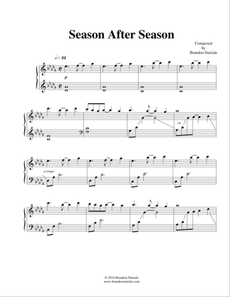 Season After Season Piano Solo scores gallery preview page 1