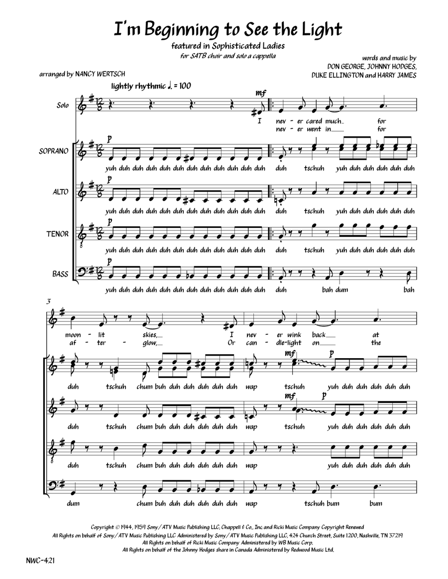 I'm Beginning To See The Light Divisi scores gallery preview page 3