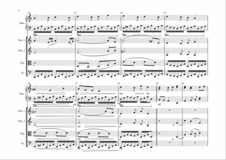 Meloncholy in D Dorian Piano Quintet scores gallery preview page 2