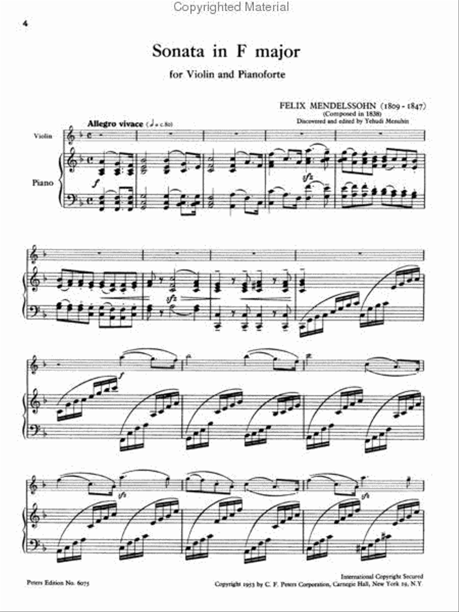 Sonata For Violin And Piano Violin Solo scores gallery preview page 3