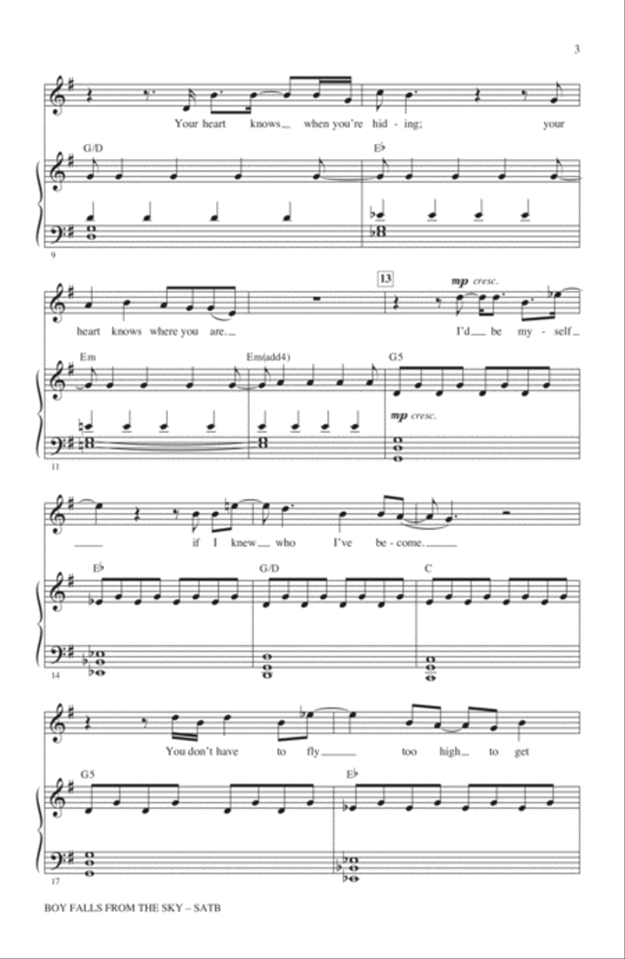 Boy Falls From The Sky Boy Falls From The Sky 4-Part scores gallery preview page 2