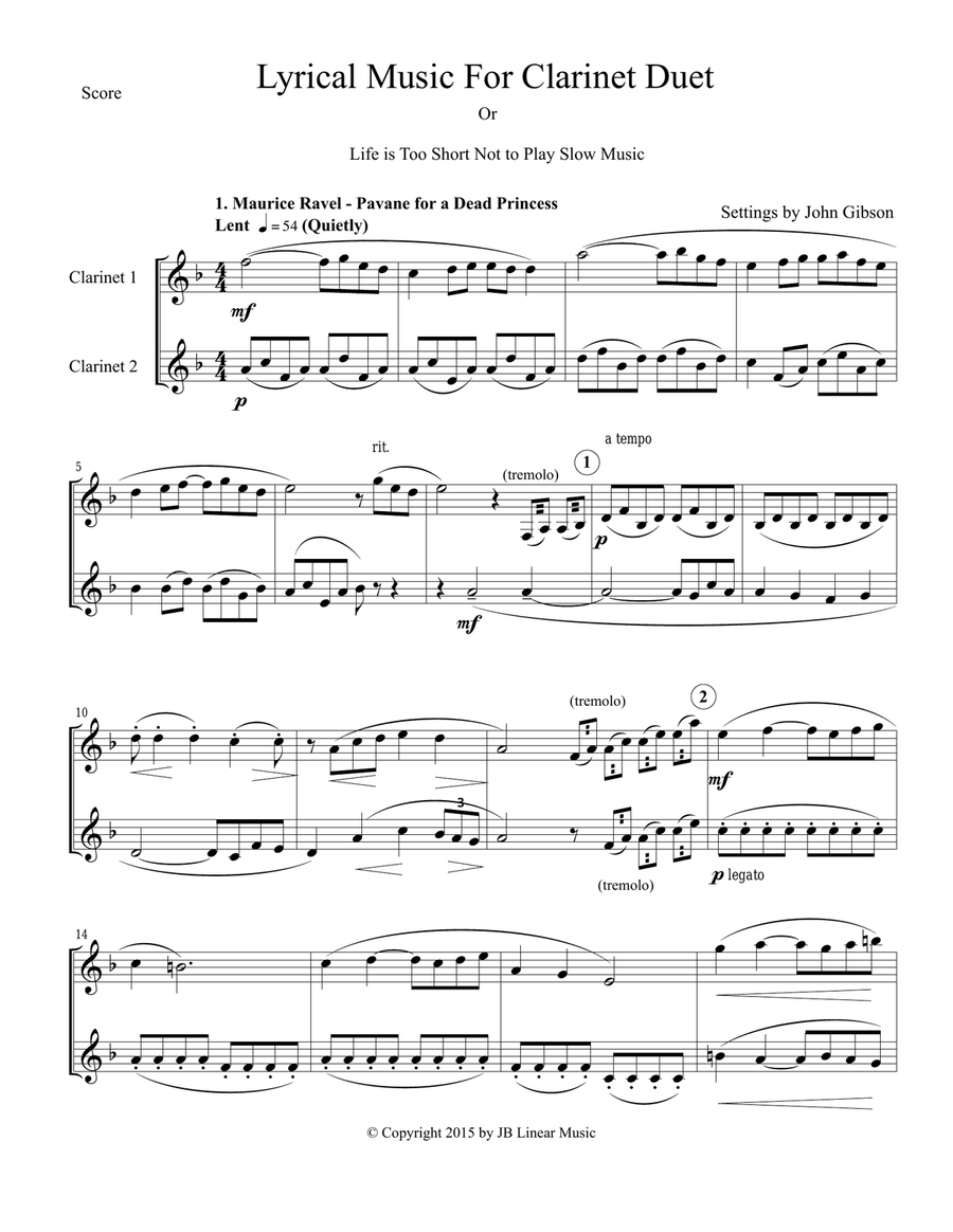 Lyrical Music for Clarinet Duet Clarinet Duet scores gallery preview page 4