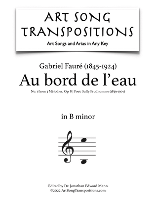 Book cover for FAURÉ: Au bord de l'eau, Op. 8 no. 1 (transposed to B minor)