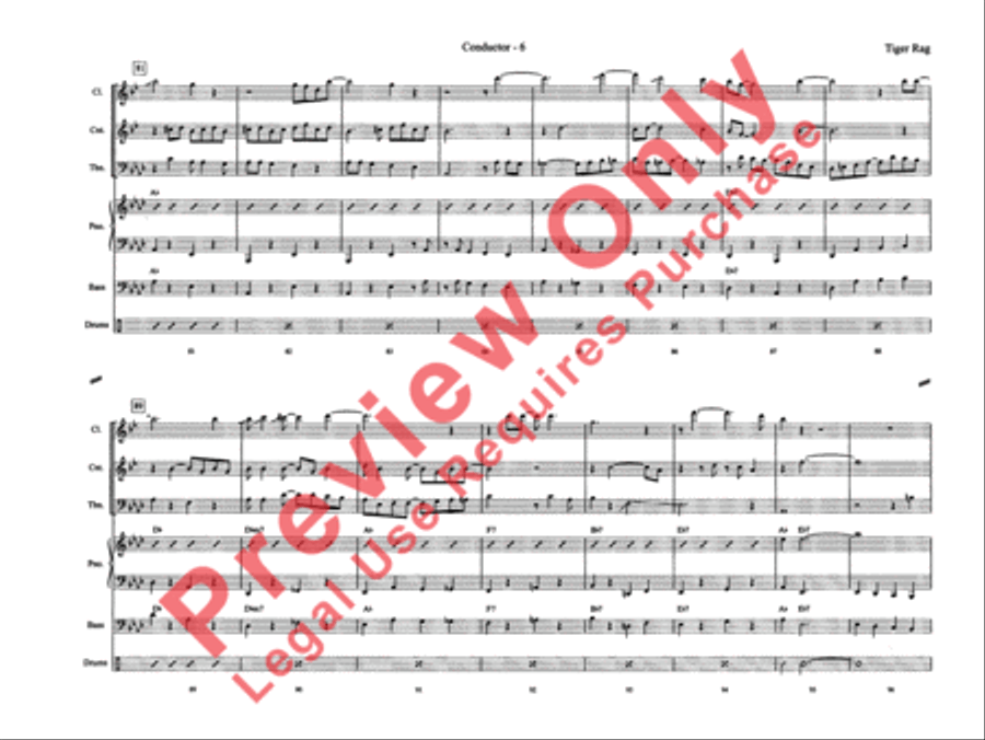 Tiger Rag (Hold That Tiger) Jazz Ensemble scores gallery preview page 12