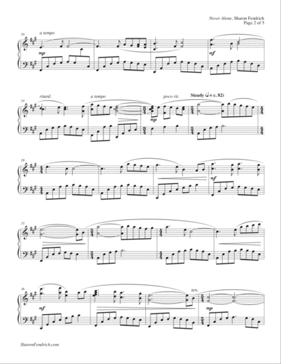 Never Alone Piano Solo scores gallery preview page 2