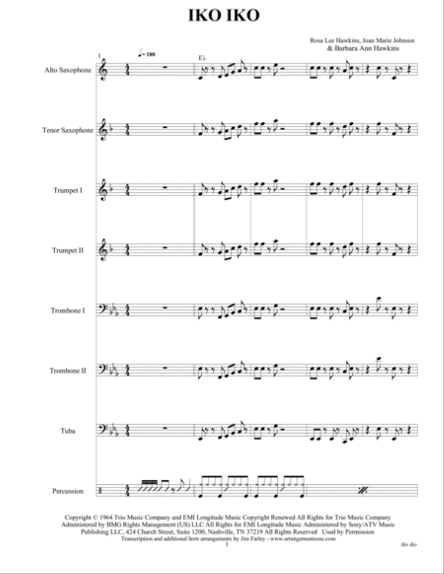 Iko Iko Jazz Ensemble scores gallery preview page 3