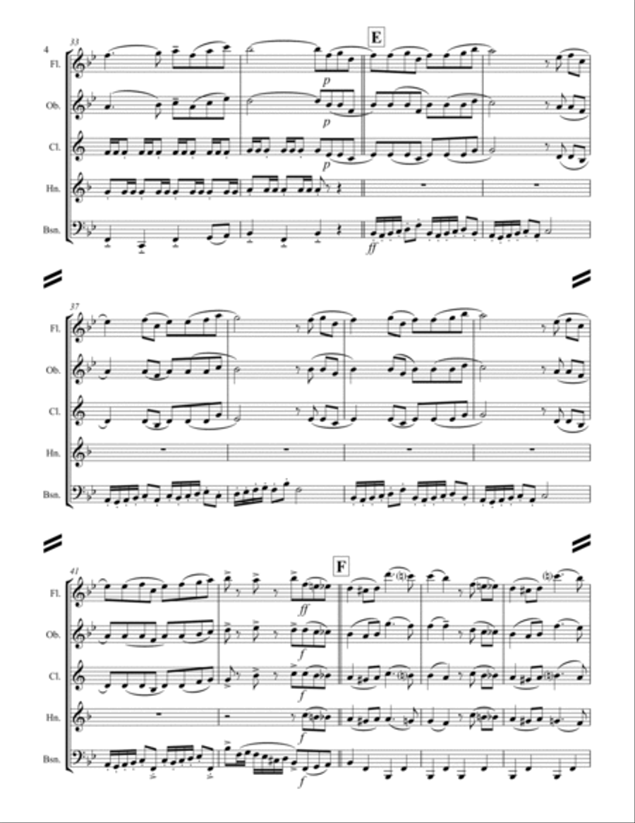 The Chicken Dance Woodwind Quintet scores gallery preview page 5