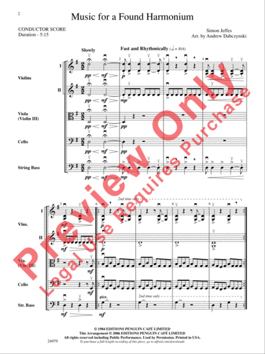 Music for a Found Harmonium String Orchestra scores gallery preview page 3