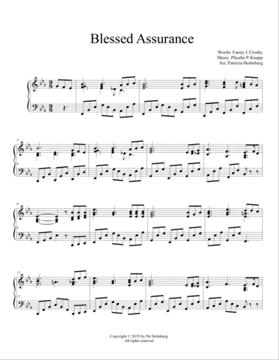 Blessed Assurance Piano Solo scores gallery preview page 2