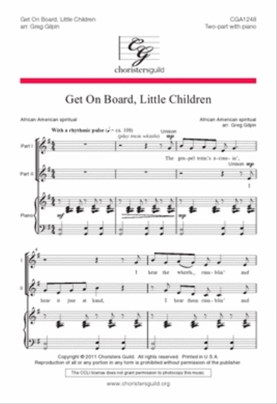 Get On Board, Little Children SSA scores gallery preview page 1