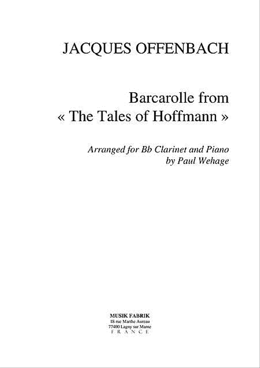 Barcarolle (Contes d'Hoffmann) B-Flat Clarinet scores gallery preview page 1