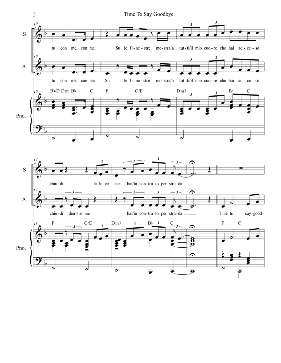 Time To Say Goodbye Vocal Duet scores gallery preview page 2