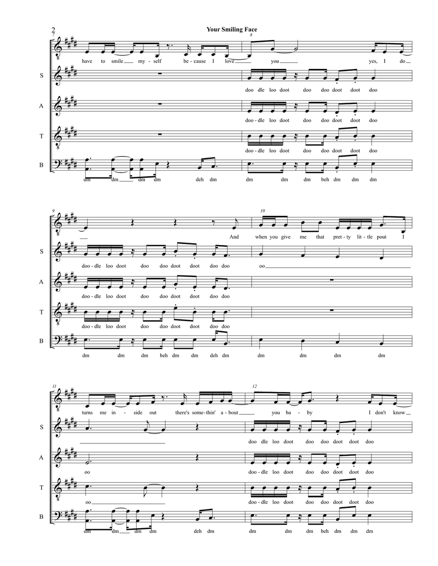 Your Smiling Face 4-Part scores gallery preview page 2