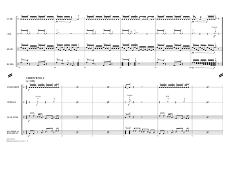 Kickbutt Cadences Vol. 2 - Full Score Marching Band scores gallery preview page 3