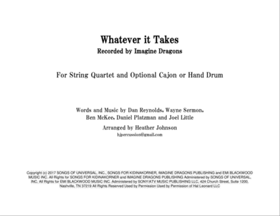 Whatever It Takes Small Ensemble scores gallery preview page 1