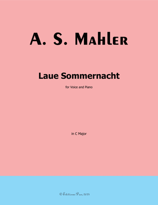Book cover for Laue Sommernacht, by Alma Mahler, in C Major